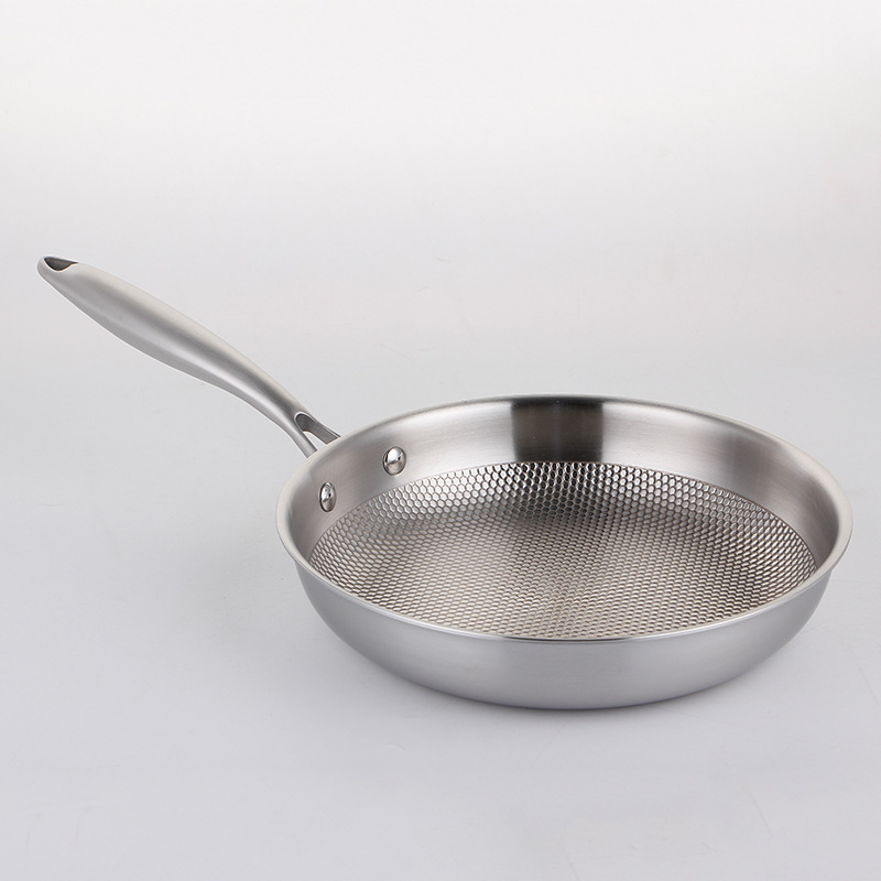 Chảo inox 304 chống dính tự nhiên 5 lớp dẫn nhiệt đều OEM CI001