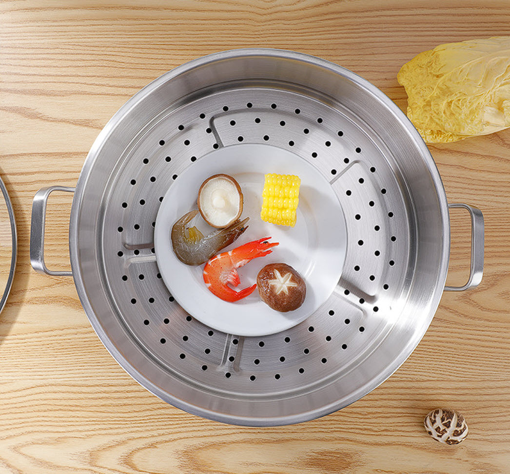 Nồi inox y tế 316 chống dính tổ ong 5 lớp size 26-30cm OEM CI003