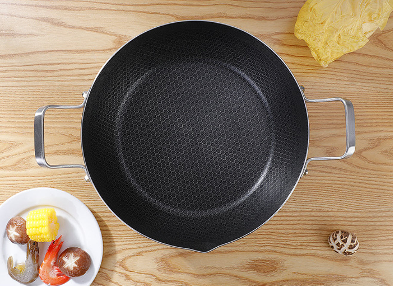 Nồi inox y tế 316 chống dính tổ ong 5 lớp size 26-30cm OEM CI003