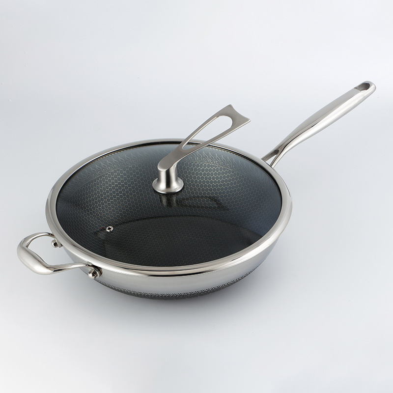 Chảo inox y tế 316 chống dính tổ ong size 34cm OEM CI004