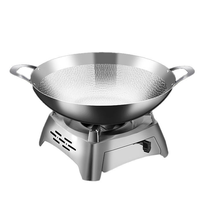 Bộ chảo hâm nóng thức ăn kèm bếp cồn inox 304 MNL003 size 24cm chống dính tự nhiên