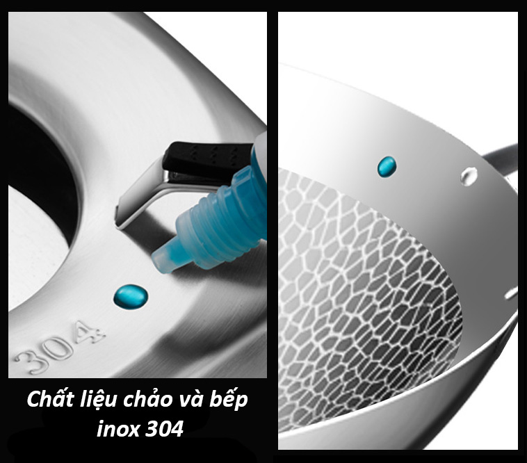 Bộ chảo hâm nóng thức ăn kèm bếp cồn inox 304 MNL003 size 24cm chống dính tự nhiên