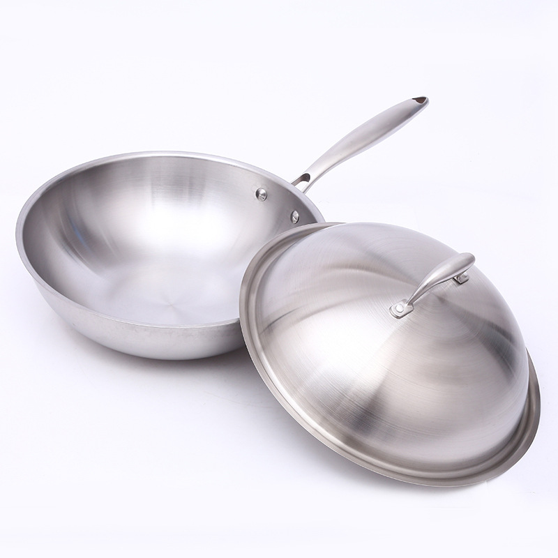 Chảo bầu inox 304 size 32cm thiết kế 3 lớp OEM YT32304