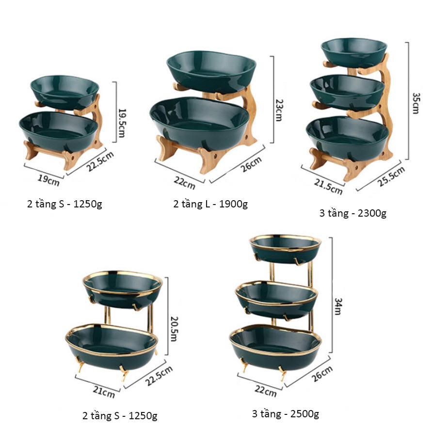 Kệ đựng bánh kẹo trái cây buffet 3 tầng OEM DQC1853