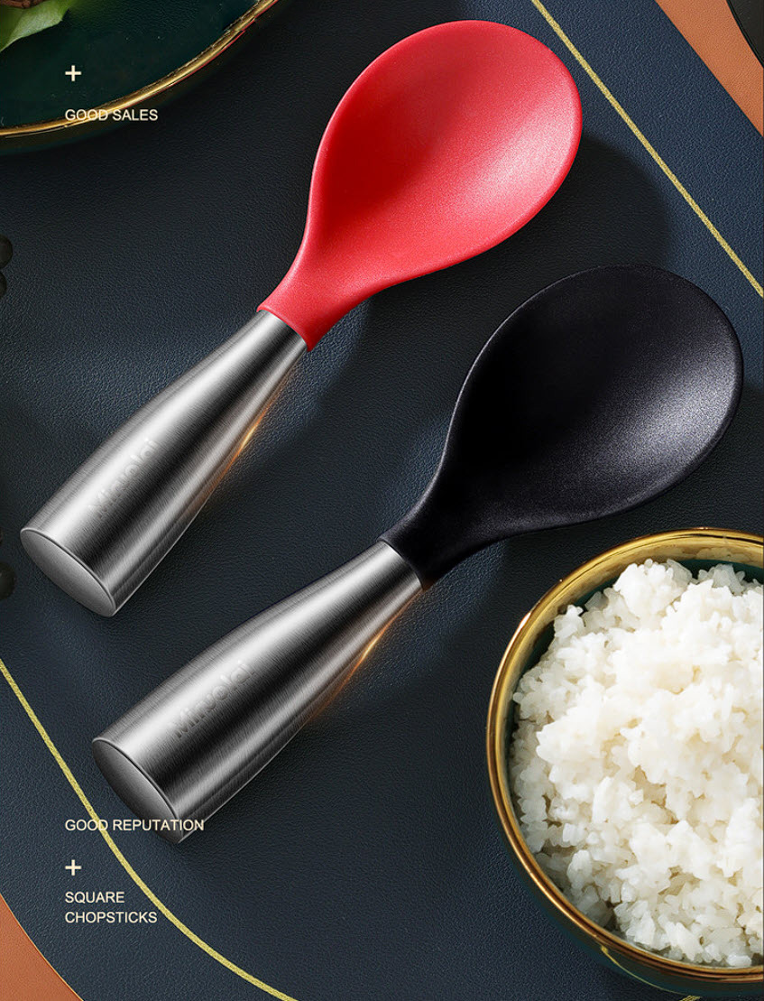 Muỗng múc cơm inox 304 đầu silicon Minole MNL007