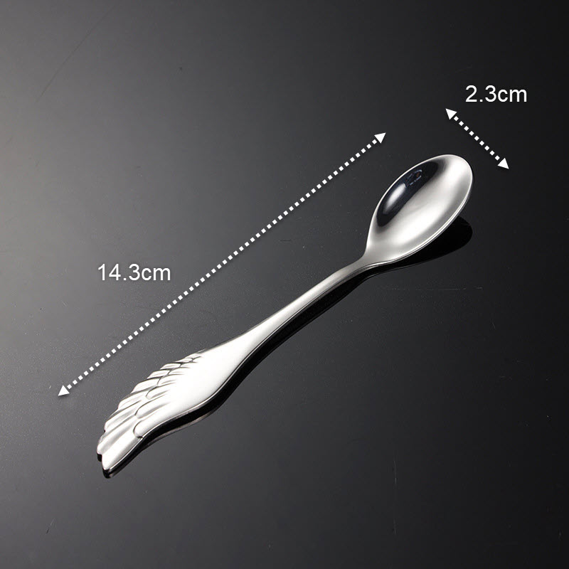 Muỗng cafe nĩa trái cây 14cm inox 304 OEM JAH13
