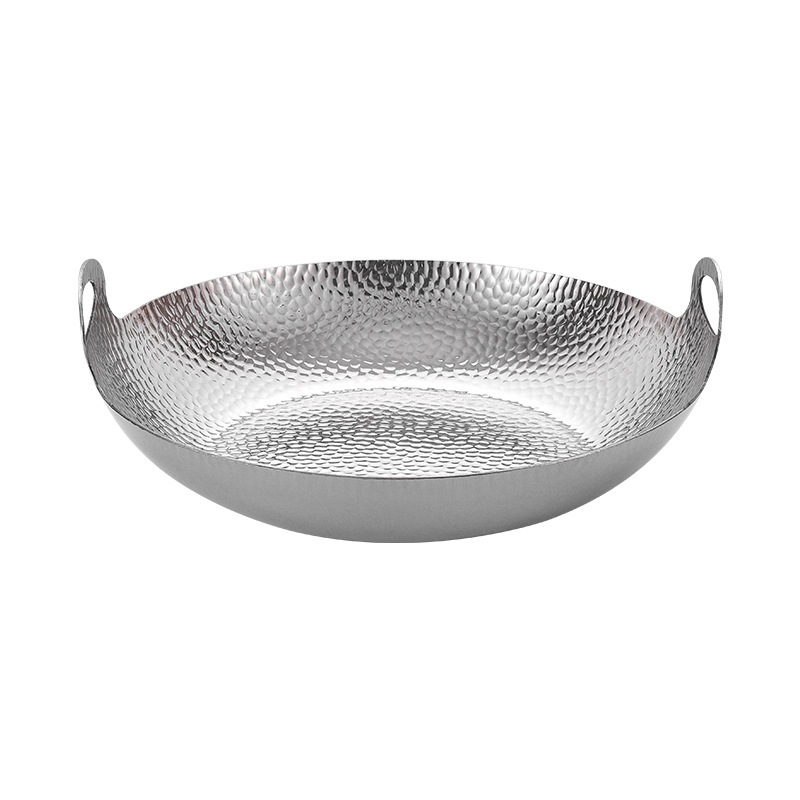Chảo bầu đáy bằng ăn lẩu khô inox 304 OEM DF02