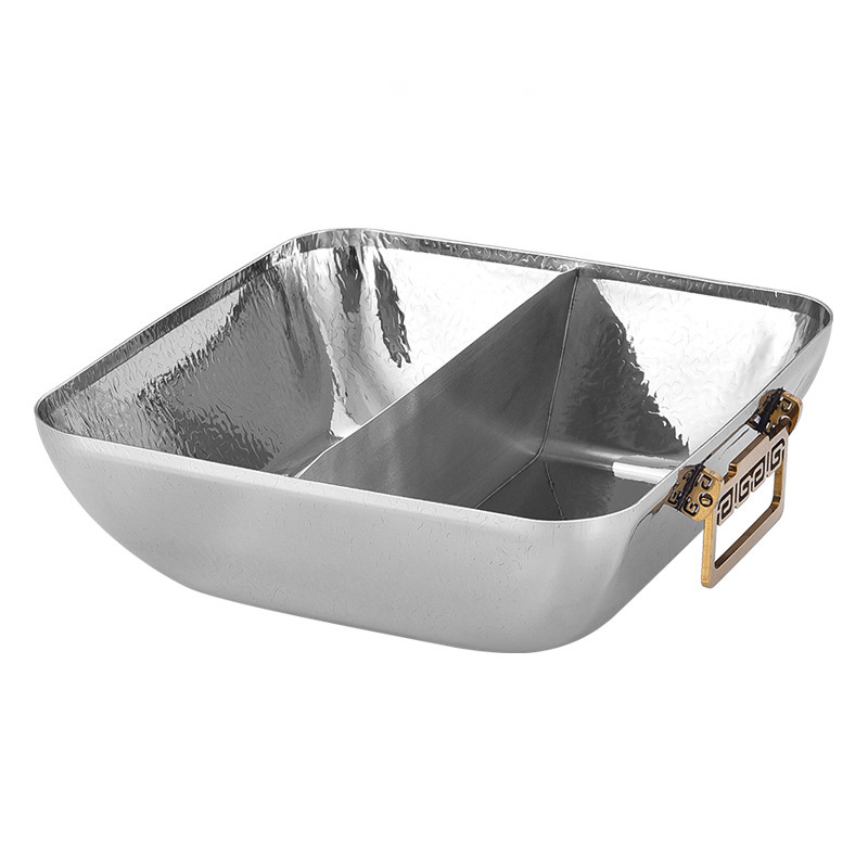 Nồi lẩu 2 ngăn inox 304 cao cấp size 30cm OEM DF06