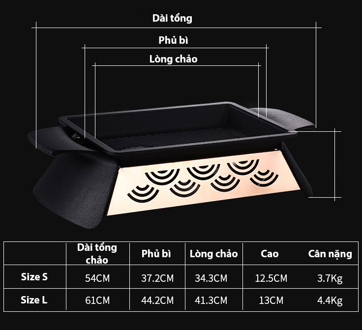 Khay hấp cá hâm nóng hải sản hâm nóng thức ăn buffet MF500