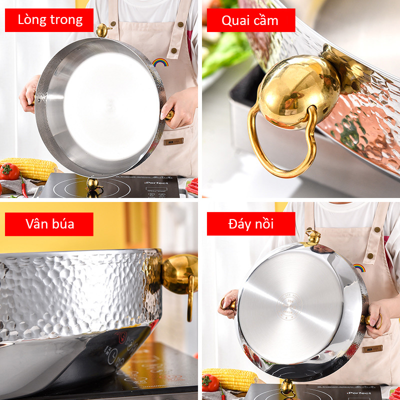 Nồi lẩu inox 304 đa năng 36cm OEM HY07