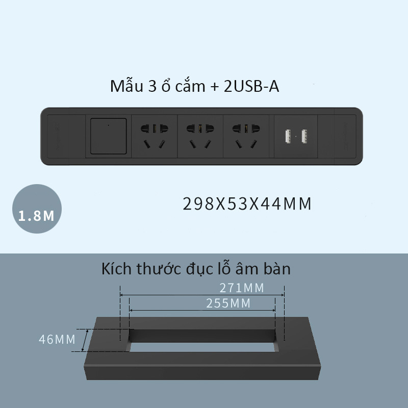Ổ cắm âm bàn văn phòng đa năng OEM P0206