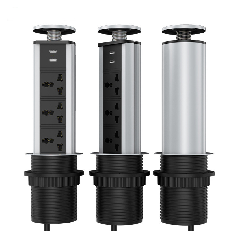 Ổ cắm âm bàn làm việc, bàn đảo bếp 3 ổ cắm 2USB OEM CUK05