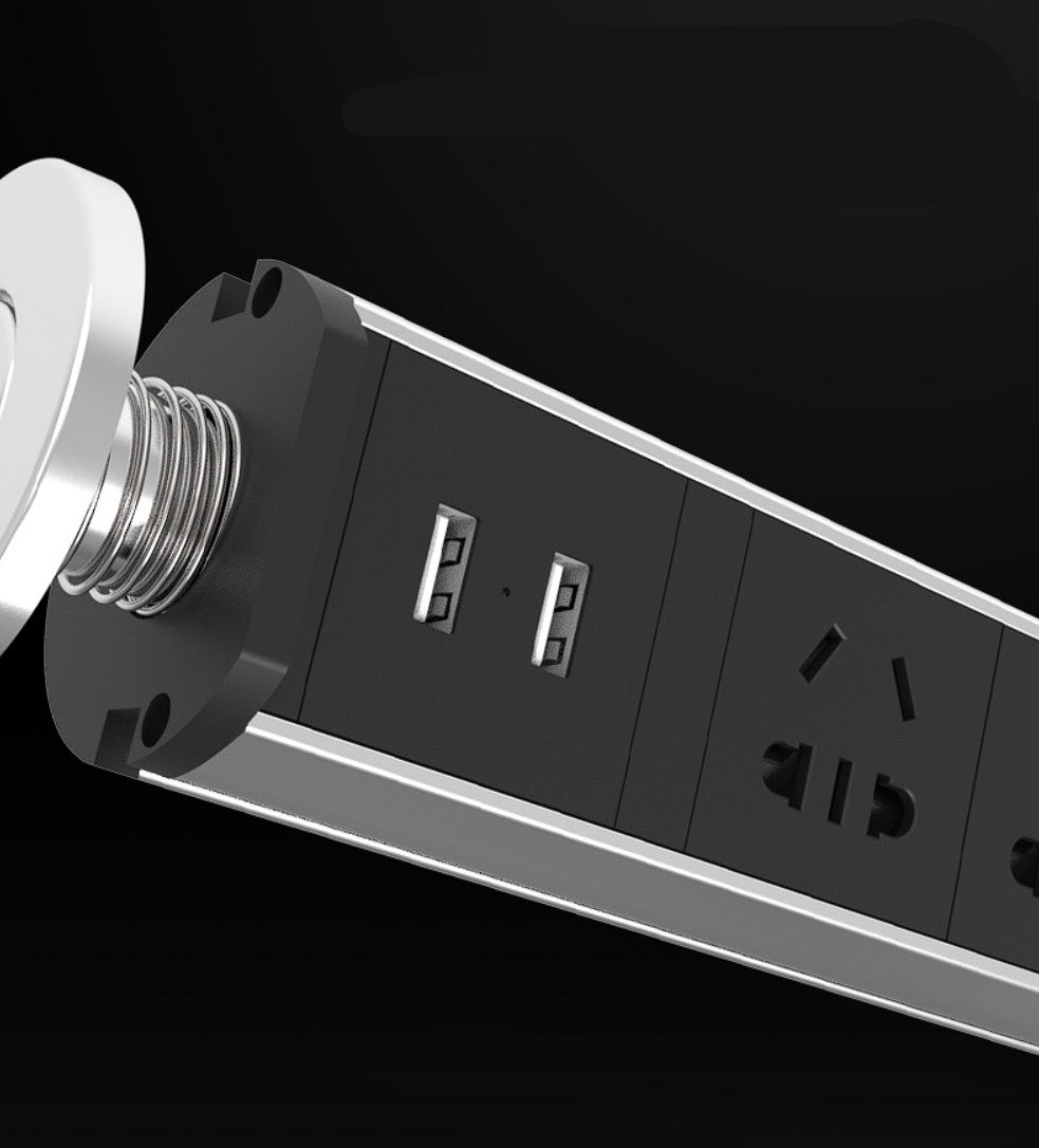 Ổ cắm âm bàn làm việc, bàn đảo bếp 3 ổ cắm 2USB OEM CUK05