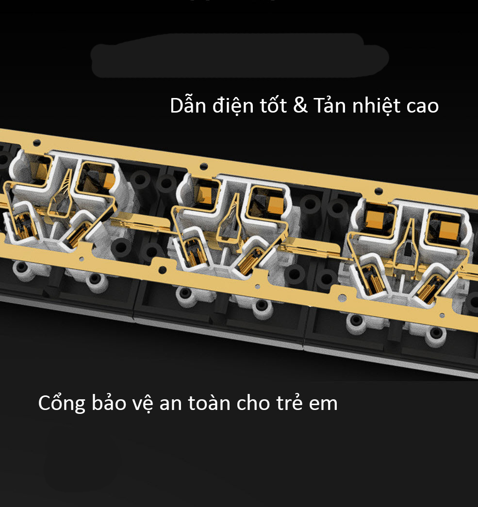 Ổ cắm âm bàn làm việc, bàn đảo bếp 3 ổ cắm 2USB OEM CUK05