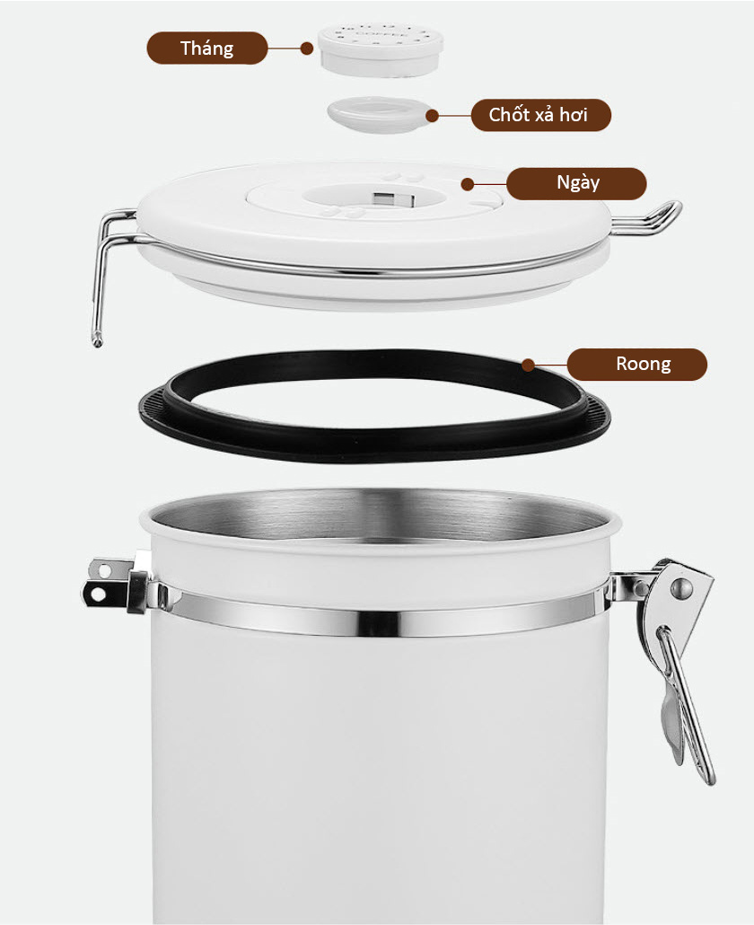 Hũ đựng cà phê đựng trà khô inox 304 OEM XHS15