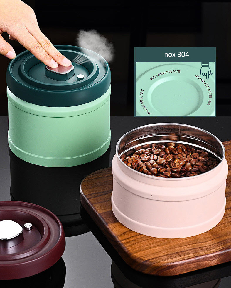 Hộp đựng cafe đựng trà hút chân không inox 304 Bomans BOM08