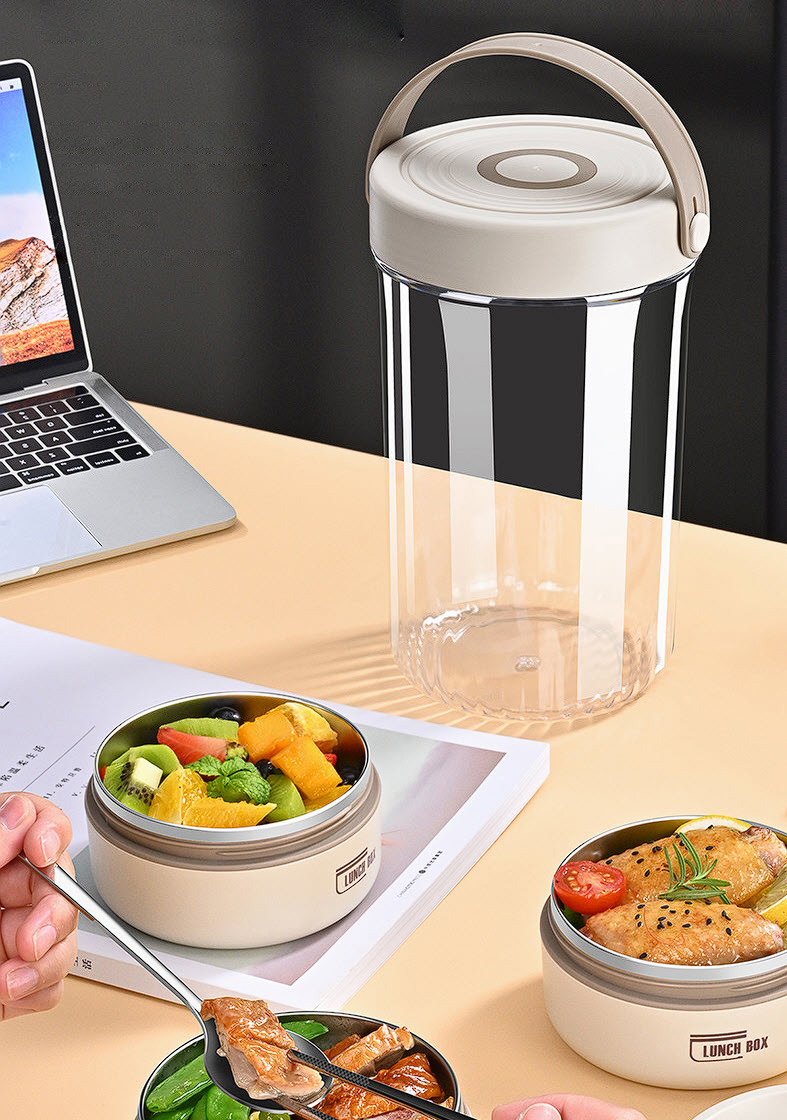 Hộp cơm giữ nhiệt 3 ngăn 1500ml inox 304 Bomans BOM12