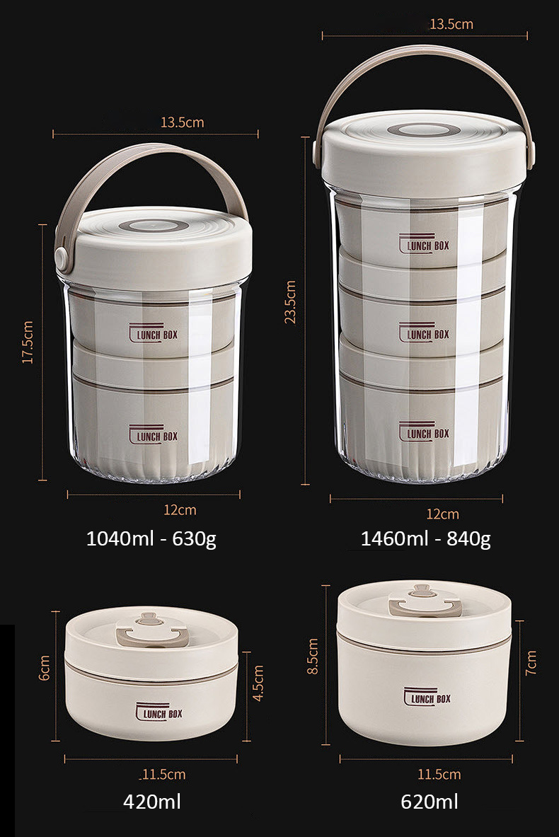 Hộp cơm giữ nhiệt 3 ngăn 1500ml inox 304 Bomans BOM12