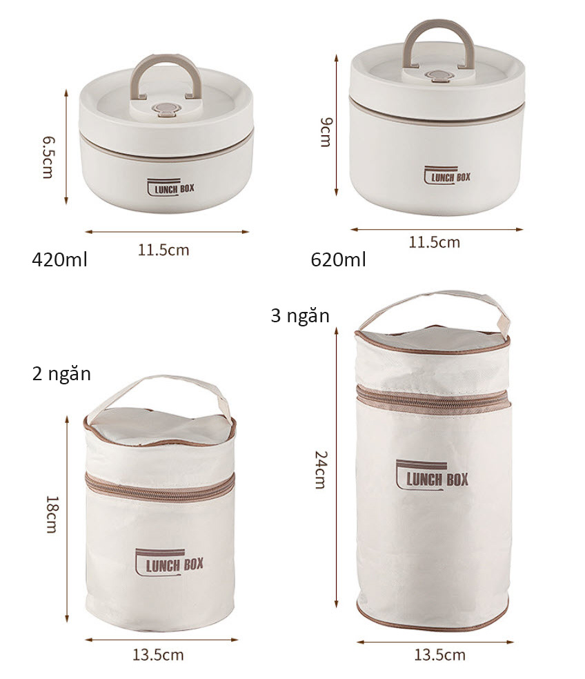 Hộp cơm giữ nhiệt inox 304 bọc nhựa PP OEM CSS01
