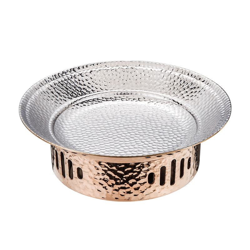 Bộ chảo kèm bếp cồn hâm nóng thức ăn inox 304 OEM GOH01 ăn lẩu khô, hải sản, lagu