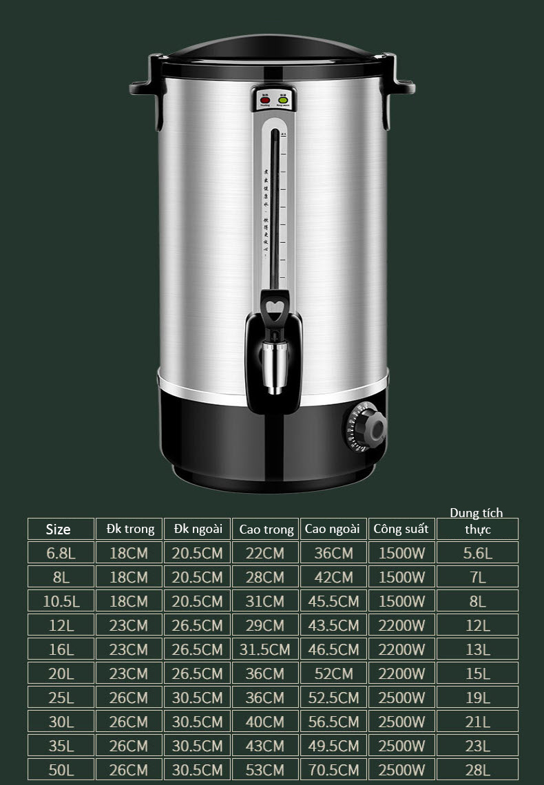 Bình đun bình giữ nóng trà sữa cafe dùng điện OEM WN501