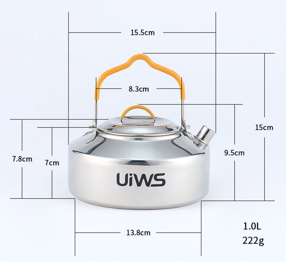 Ấm inox 304 1L cắm trại dã ngoại OEM YG12001
