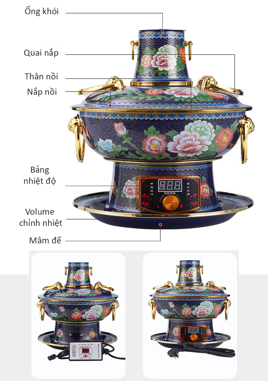 Nồi lẩu điện cổ điển chất liệu đồng OEM LWC02