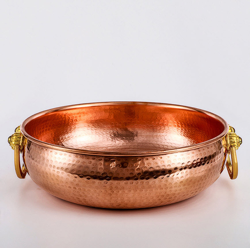 Nồi lẩu cổ điển đồng nguyên chất size 30-36cm OEM LWC05
